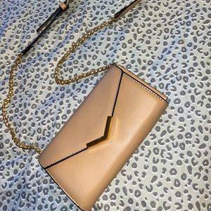 Tan Leather Crossbody w/ Gold Accent